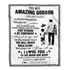 Personalized To My Amazing Godson Blanket From Uncle Godfather Man It A Big Hug Godson Birthday Gifts Graduation Christmas Customized Fleece Throw Blanket | siriusteestore