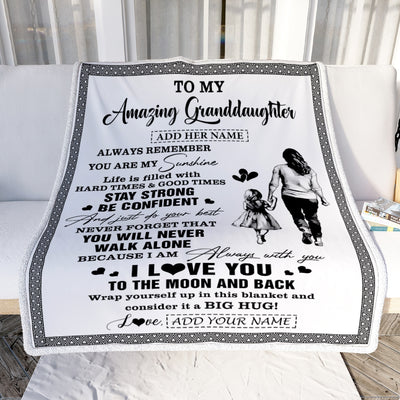Personalized To My Amazing Granddaughter Blanket From Grandma Gigi Woman It A Big Hug Granddaughter Birthday Gifts Graduation Christmas Fleece Throw Blanket | siriusteestore