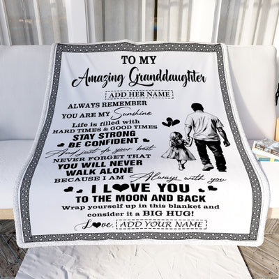 Personalized To My Amazing Granddaughter Blanket From Grandpa Papa Man It A Big Hug Granddaughter Birthday Gifts Graduation Christmas Fleece Throw Blanket | siriusteestore