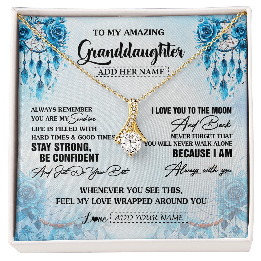 Alluring Beauty Necklace 18K Yellow Gold Finish | 1 | Personalized To My Amazing Granddaughter Necklace From Grandma Grandpa Dream Catcher It A Big Hug Granddaughter Birthday Gifts Christmas Gift Box Message Card | https://siriusteestore.