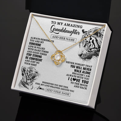 Love Knot Necklace 18K Yellow Gold Finish | 2 | Personalized To My Amazing Granddaughter Necklace From Grandma Grandpa White Tiger It A Big Hug Granddaughter Birthday Gifts Christmas Gift Box Message Card | https://siriusteestore.