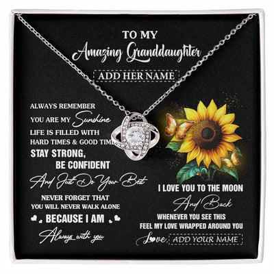 Love Knot Necklace 14K White Gold Finish | 1 | Personalized To My Amazing Granddaughter Necklace From Grandma Sunflower It A Big Hug Granddaughter Birthday Gifts Christmas Custom Gift Box Message Card | https://siriusteestore.