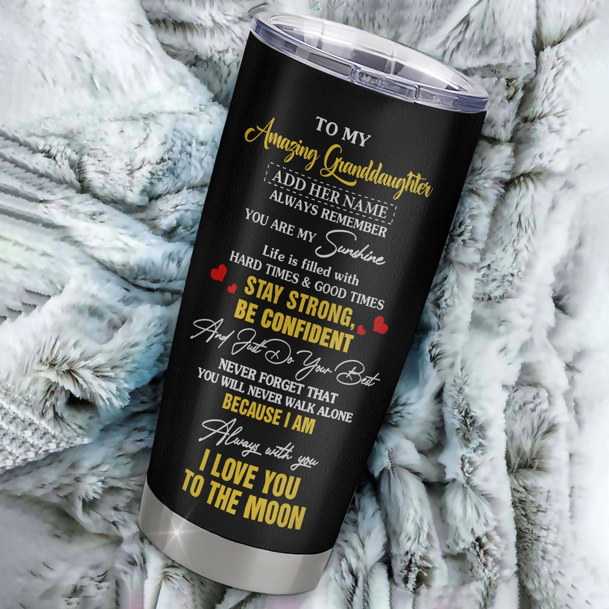 Personalized To My Amazing Granddaughter Tumbler From Grandma Grandpa Sunflower It A Big Hug Granddaughter Birthday Gifts Christmas Custom Stainless Steel Travel Mug | siriusteestore
