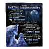 Personalized To My Amazing Granddaughter Wolf Blanket From Grandma Nana Moon Wolf Granddaughter Birthday Graduation Christmas Customized Fleece Throw Blanket | siriusteestore