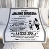 Personalized To My Amazing Grandson Blanket From Grandma Gigi Woman It A Big Hug Grandson Birthday Gifts Graduation Christmas Custom Fleece Throw Blanket | siriusteestore