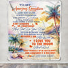 Personalized To My Amazing Grandson Blanket From Grandma Grandpa Beach It A Big Hug Grandson Birthday Gifts Graduation Christmas Custom Fleece Throw Blanket | siriusteestore