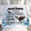Personalized To My Amazing Grandson Blanket From Grandma Grandpa Eagle It A Big Hug Grandson Birthday Gifts Graduation Christmas Custom Fleece Throw Blanket | siriusteestore