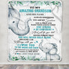 Personalized To My Amazing Grandson Blanket From Grandma Grandpa Elephant It A Big Hug Grandson Birthday Gifts Graduation Christmas Custom Fleece Blanket | siriusteestore