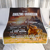 Personalized To My Amazing Grandson Blanket From Grandma Grandpa Horse It A Big Hug Grandson Birthday Gifts Graduation Christmas Custom Fleece Throw Blanket | siriusteestore
