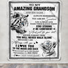 Personalized To My Amazing Grandson Blanket From Grandma Grandpa White Tiger It A Big Hug Grandson Birthday Gifts Christmas Customized Fleece Throw Blanket | siriusteestore