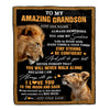 Personalized To My Amazing Grandson Blanket From Grandpa Grandfather Lion It A Big Hug Grandson Birthday Gifts Graduation Christmas Custom Fleece Blanket | siriusteestore