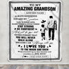 Personalized To My Amazing Grandson Blanket From Grandpa Papa Man It A Big Hug Grandson Birthday Gifts Graduation Christmas Customized Fleece Throw Blanket | siriusteestore