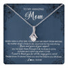 Alluring Beauty Necklace 14K White Gold Finish | 1 | Personalized To My Amazing Mom Necklace From Daughter Daughter You Taught Me Right Mom Birthday Mothers Day Christmas Jewelry Gift Box Message Card | siriusteestore