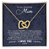 Interlocking Hearts Necklace 18K Yellow Gold Finish | 1 | Personalized To My Amazing Mom Necklace From Son When I Was A Little Boy Mom Birthday Mothers Day Christmas Jewelry Customized Gift Box Message Card | siriusteestore