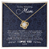 Love Knot Necklace 18K Yellow Gold Finish | 1 | Personalized To My Amazing Mom Necklace From Son When I Was A Little Boy Mom Birthday Mothers Day Christmas Jewelry Customized Gift Box Message Card | siriusteestore