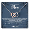 Interlocking Hearts Necklace Stainless Steel & Rose Gold Finish | 1 | Personalized To My Amazing Mom Necklace From Son You Taught Me Right Mom Birthday Mothers Day Christmas Pendant Jewelry Customized Box Message Card | siriusteestore