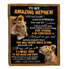 Personalized To My Amazing Nephew Blanket From Aunt Auntie Lion It A Big Hug Nephew Birthday Gifts Graduation Christmas Customized Fleece Throw Blanket | siriusteestore