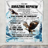 Personalized To My Amazing Nephew Blanket From Aunt Uncle Auntie Eagle It A Big Hug Nephew Birthday Gifts Graduation Christmas Custom Fleece Throw Blanket | siriusteestore
