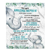 Personalized To My Amazing Nephew Blanket From Aunt Uncle Auntie Elephant It A Big Hug Nephew Birthday Gifts Graduation Christmas Custom Fleece Throw Blanket | siriusteestore
