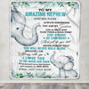 Personalized To My Amazing Nephew Blanket From Aunt Uncle Auntie Elephant It A Big Hug Nephew Birthday Gifts Graduation Christmas Custom Fleece Throw Blanket | siriusteestore