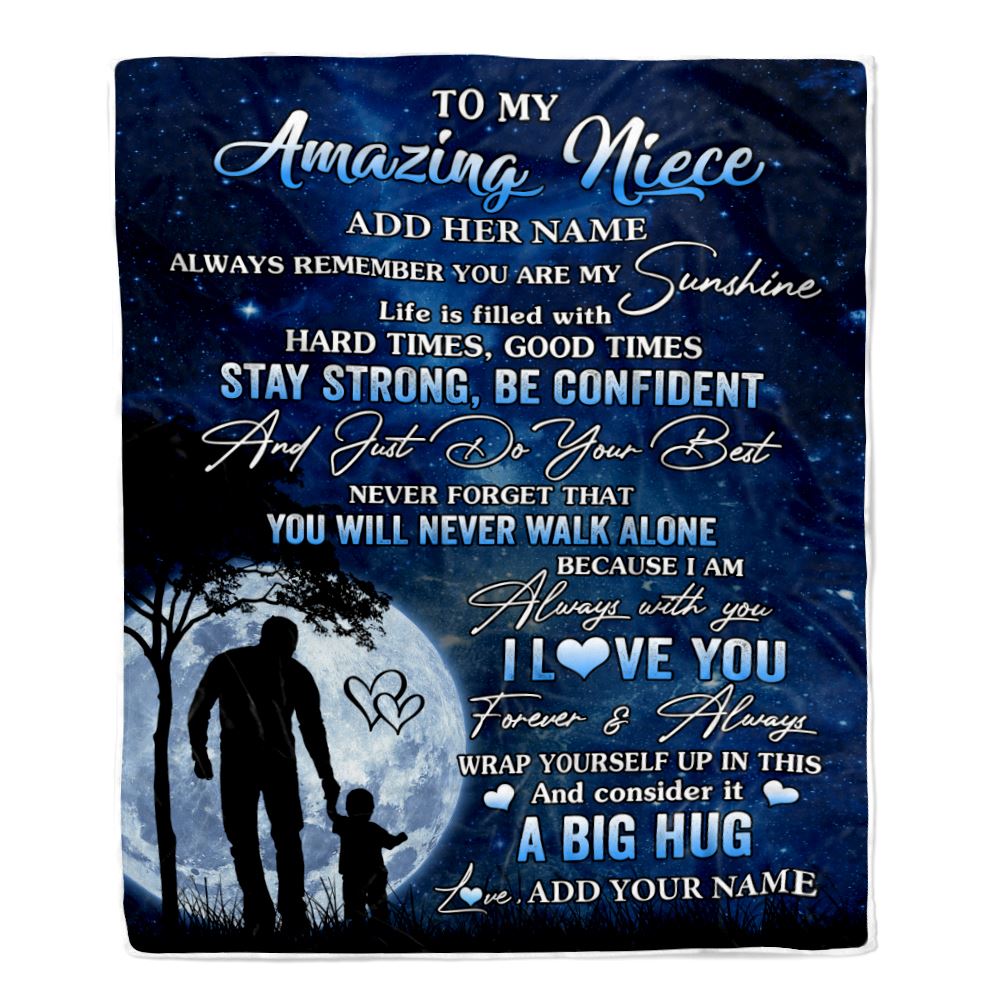 Personalized To My Amazing Niece Blanket From Uncle My Sunshine Niece Birthday Gifts Graduation Christmas Customized Fleece Throw Blanket | siriusteestore
