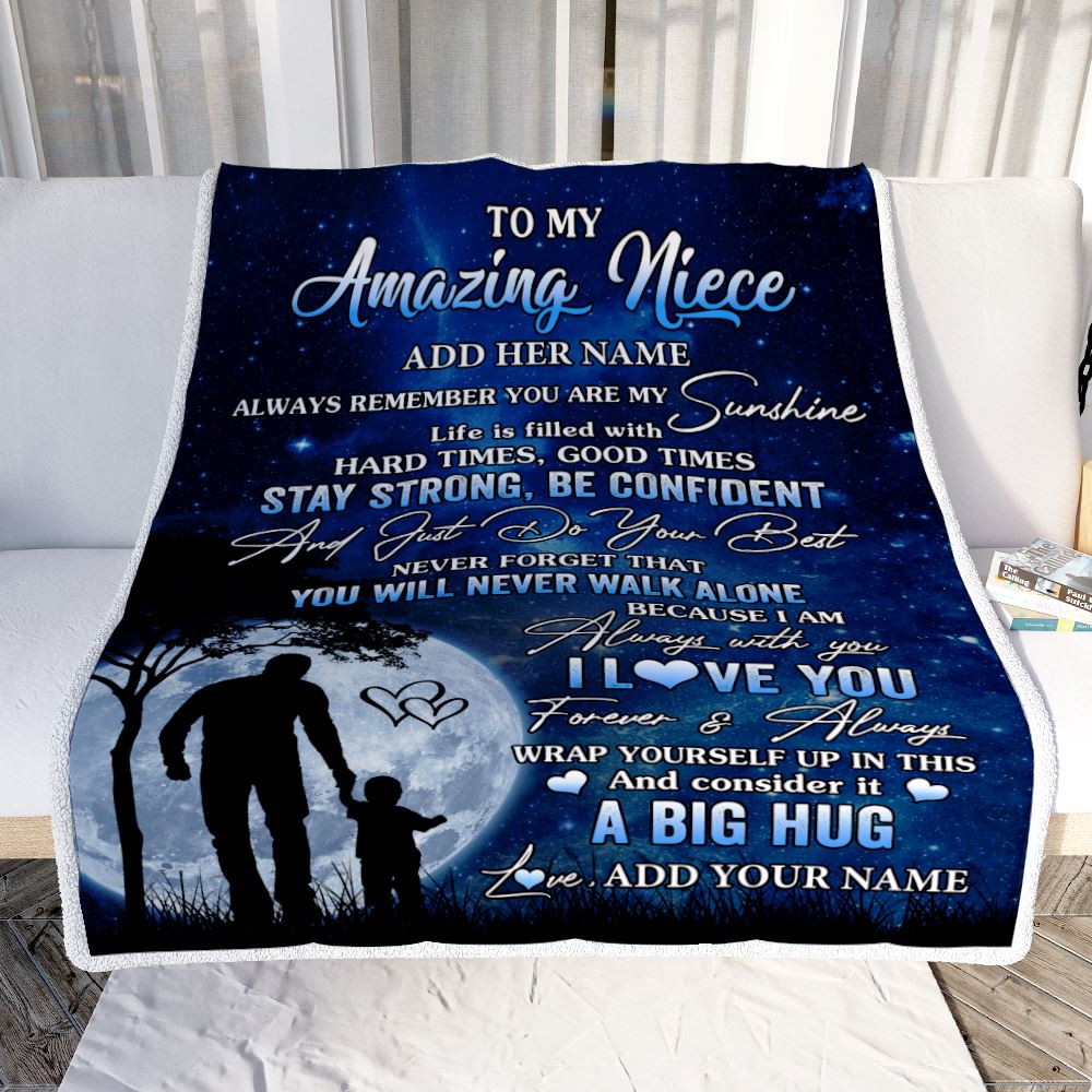 Personalized To My Amazing Niece Blanket From Uncle My Sunshine Niece Birthday Gifts Graduation Christmas Customized Fleece Throw Blanket | siriusteestore