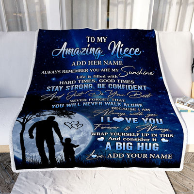Personalized To My Amazing Niece Blanket From Uncle My Sunshine Niece Birthday Gifts Graduation Christmas Customized Fleece Throw Blanket | siriusteestore