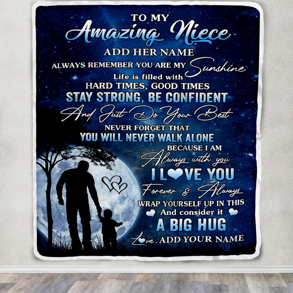Personalized To My Amazing Niece Blanket From Uncle My Sunshine Niece Birthday Gifts Graduation Christmas Customized Fleece Throw Blanket | siriusteestore