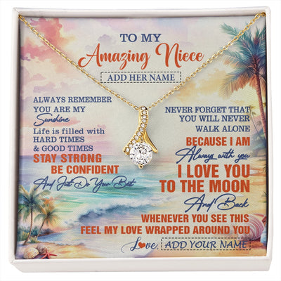Alluring Beauty Necklace 18K Yellow Gold Finish | 1 | Personalized To My Amazing Niece Necklace From Aunt Uncle Auntie Beach It A Big Hug Niece Birthday Gifts Graduation Christmas Custom Gift Box Message Card Shirt & Hoodie | https://siriusteestore.