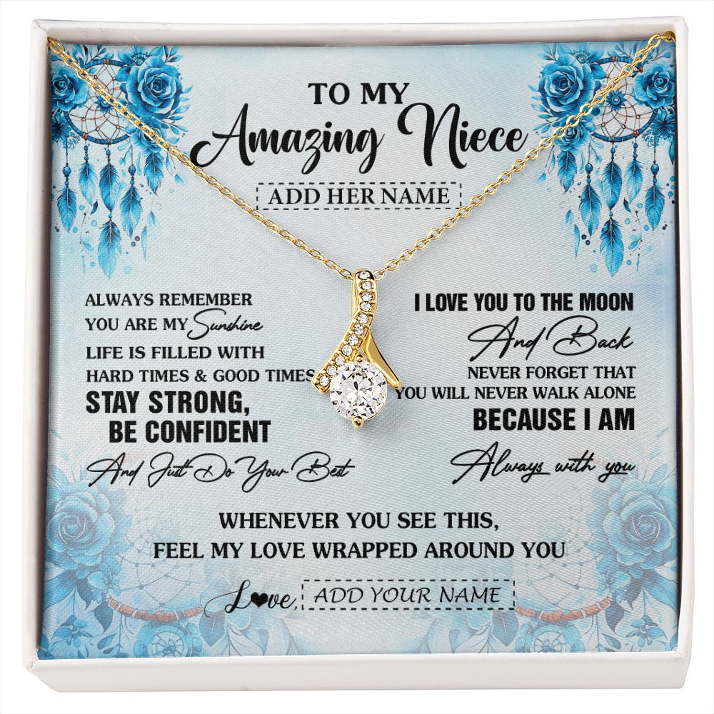 Alluring Beauty Necklace 18K Yellow Gold Finish | 1 | Personalized To My Amazing Niece Necklace From Aunt Uncle Auntie Dream Catcher It A Big Hug Niece Birthday Gifts Graduation Christmas Gift Box Message Card | https://siriusteestore.