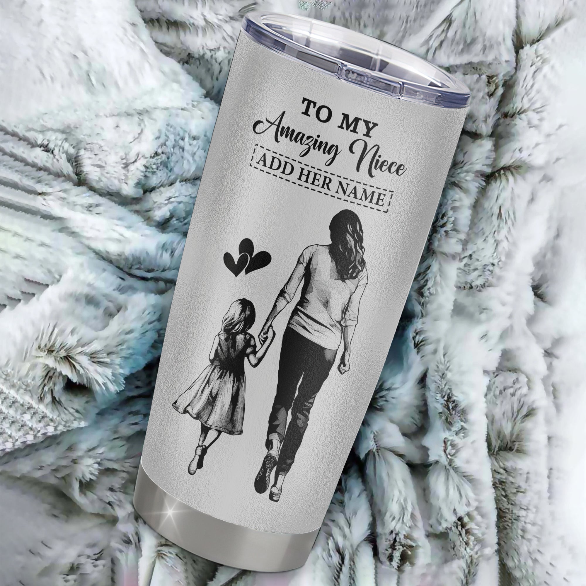 Personalized To My Amazing Niece Tumbler From Aunt Auntie Woman It A Big Hug Niece Birthday Gifts Graduation Christmas Custom Stainless Steel Travel Mug | siriusteestore
