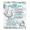 Personalized To My Amazing Son Blanket From Mom Dad Father Elephant It A Big Hug Son Birthday Gifts Graduation Christmas Customized Fleece Throw Blanket | siriusteestore