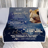 Personalized To My Amazing Son Blanket From Mom Dad Mother Father Bear It A Big Hug Son Birthday Gifts Graduation Christmas Customized Fleece Throw Blanket | siriusteestore