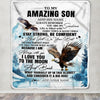 Personalized To My Amazing Son Blanket From Mom Dad Mother Father Eagle It A Big Hug Son Birthday Gifts Graduation Christmas Customized Fleece Throw Blanket | siriusteestore