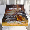 Personalized To My Amazing Son Blanket From Mom Dad Mother Father Horse It A Big Hug Son Birthday Gifts Graduation Christmas Customized Fleece Throw Blanket | siriusteestore