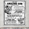 Personalized To My Amazing Son Blanket From Mom Dad Mother Father White Tiger It A Big Hug Son Birthday Gifts Graduation Christmas Customized Fleece Blanket | siriusteestore