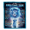 Personalized To My Amazing Son Blanket from Mom Dad Lion Never Forget I Love You Birthday Graduation Christmas Customized Fleece Blanket | siriusteestore