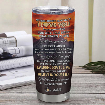 Personalized To My Amazing Son Tumbler From Mom Dad Father Mother Never Forget I Love You Wolf Son Birthday Gifts Graduation Graduation Christmas Travel Mug | siriusteestore