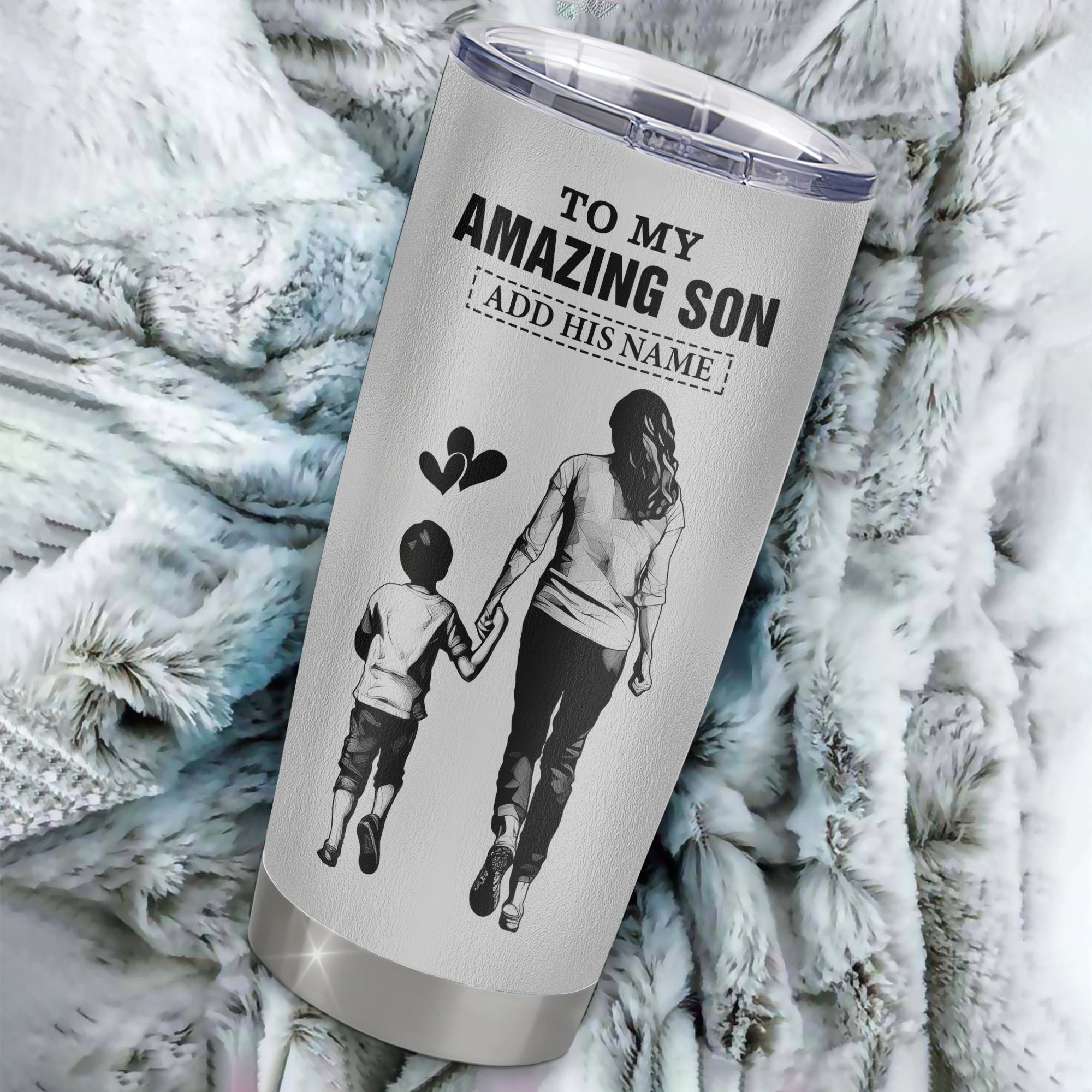 Personalized To My Amazing Son Tumbler From Mom Mother Woman It A Big Hug Son Birthday Gifts Graduation Christmas Custom Stainless Steel Travel Mug | siriusteestore