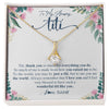 Alluring Beauty Necklace 18K Yellow Gold Finish | 1 | Personalized To My Amazing Titi Necklace From Niece Nephew Thank You For Everything You Do Titi Mothers Day Birthday Christmas Customized Gift Box Message Card | siriusteestore