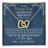 Interlocking Hearts Necklace 18K Yellow Gold Finish | 1 | Personalized To My Amazing Wife Necklace From Husband Promise Necklace Birthday Gifts For Wife Anniversary Romantic Valentines Christmas Gift Box Message Card | https://siriusteestore.