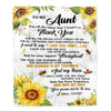 Personalized To My Aunt Blanket From Niece Nephew Sunflower Thank You I Love You Aunt Birthday Mothers Day Christmas Customized Gift Fleece Blanket | siriusteestore