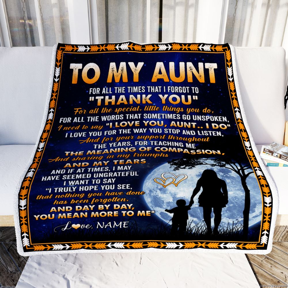 Personalized To My Aunt Blanket From Niece Nephew Thank You Grateful Love Aunt Birthday Mothers Day Christmas Customized Gift Fleece Throw Blanket | siriusteestore