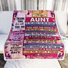 Personalized To My Aunt Blanket From Niece Nephew Wood Floral Thank You I Love You Aunt Birthday Mothers Day Christmas Customized Fleece Throw Blanket | siriusteestore