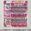 Personalized To My Aunt Blanket From Niece Nephew Wood Floral Thank You I Love You Aunt Birthday Mothers Day Christmas Customized Fleece Throw Blanket | siriusteestore