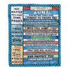Personalized To My Aunt Blanket From Niece Nephew Wood I Love You Thank You Aunt Birthday Mothers Day Thanksgiving Christmas Customized Gift Fleece Blanket | siriusteestore