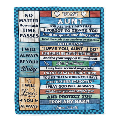 Personalized To My Aunt Blanket From Niece Nephew Wood I Love You Thank You Aunt Birthday Mothers Day Thanksgiving Christmas Customized Gift Fleece Blanket | siriusteestore