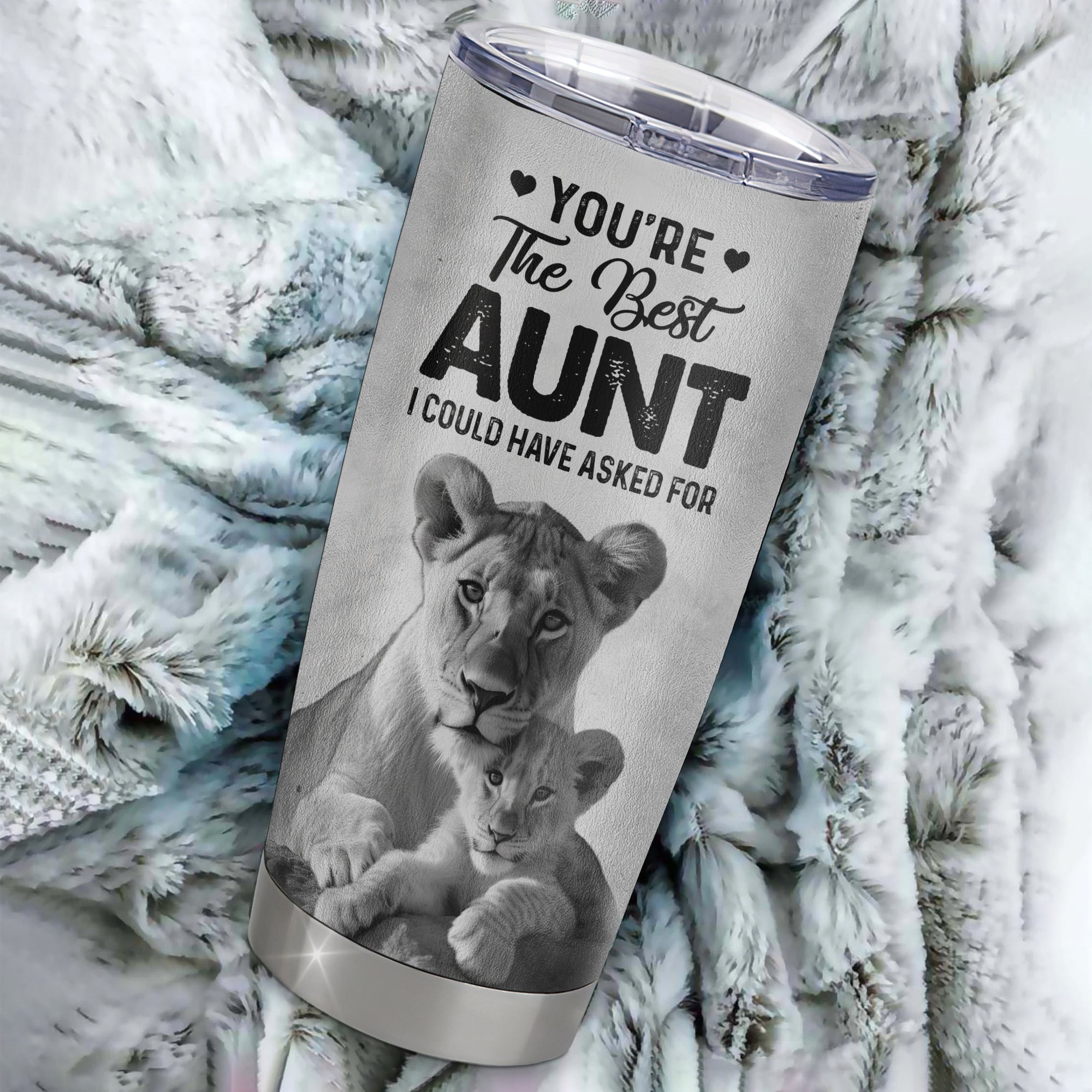 Personalized To My Aunt From Niece Litte Girl Stainless Steel Tumbler Cup Love You Always And Forever Lion Aunt Mothers Day Birthday Christmas Travel Mug | siriusteestore