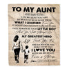 Personalized To My Aunt Gifts Blanket From Nephew Thank You My Hero Aunt Birthday Gift Mothers Day Thanksgiving Christmas Customized Fleece Throw Blanket | siriusteestore