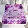 Personalized To My Aunt Gifts Blanket From Niece Nephew Purple Floral Birthday Gifts For Aunt Mothers Day Thanksgiving Christmas Custom Fleece Throw Blanket | siriusteestore
